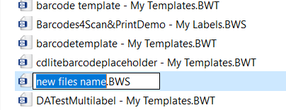Brady Workstation does not display new BWS file names if changed in ...