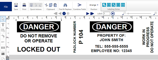 Padlock Label Example