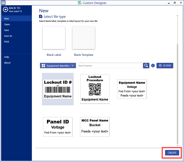 Create Equipment Identification