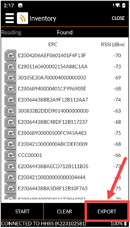 HH85 - Export Inventory to a Computer | Brady Support