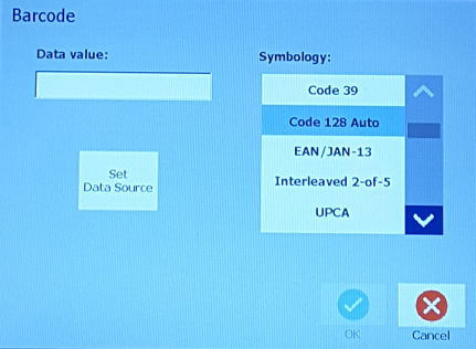 Barcode Data Value and Symbology
