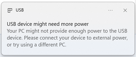 M511 - USB device might need more power | Brady Support